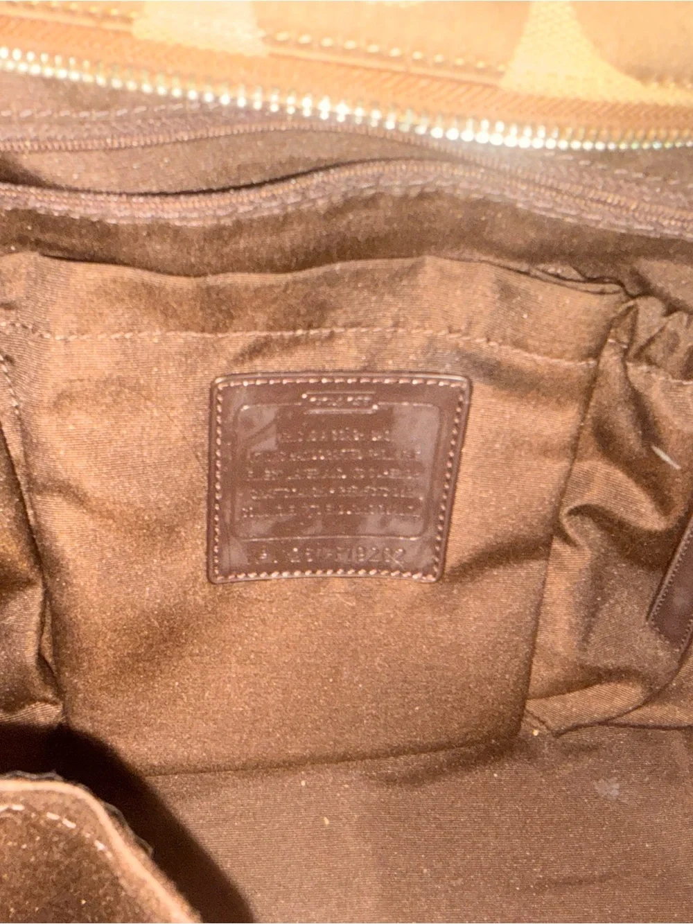 Coach Tan and Dark Brown Signature Canvas Tote - Diaper Bag